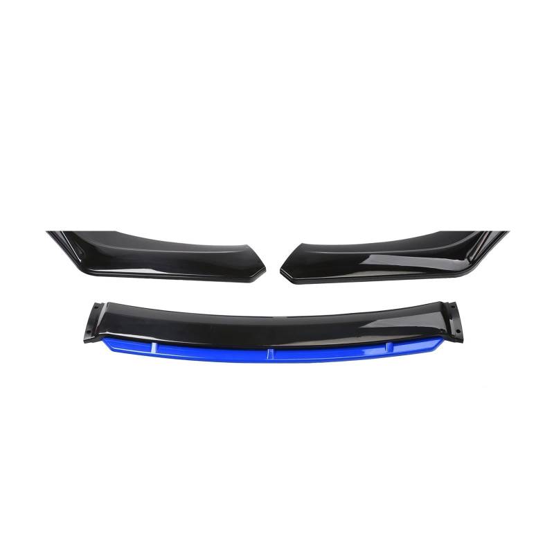 HYQOUKLR 3PCS Auto Vorderen Stoßfänger Lip Body Kit Spoiler Splitter Carbon Fibe Dekorative Streifen Stoßstange Canard Lip Splitter universal(Bright Black(Blue)) von HYQOUKLR