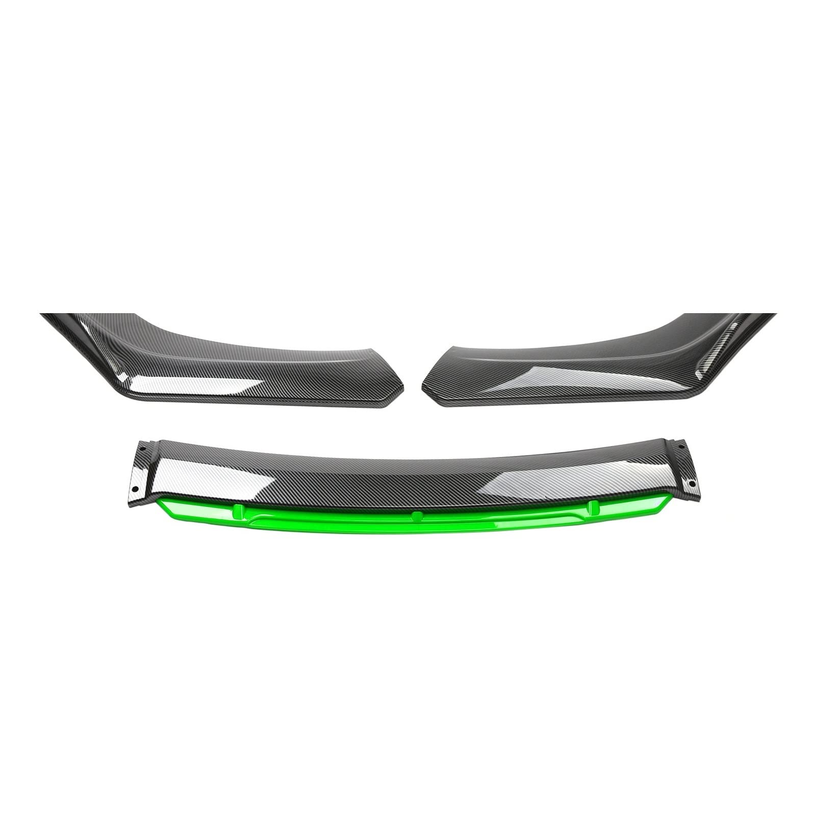 HYQOUKLR 3PCS Auto Vorderen Stoßfänger Lip Body Kit Spoiler Splitter Carbon Fibe Dekorative Streifen Stoßstange Canard Lip Splitter universal(Carbon Fiber(Green)) von HYQOUKLR