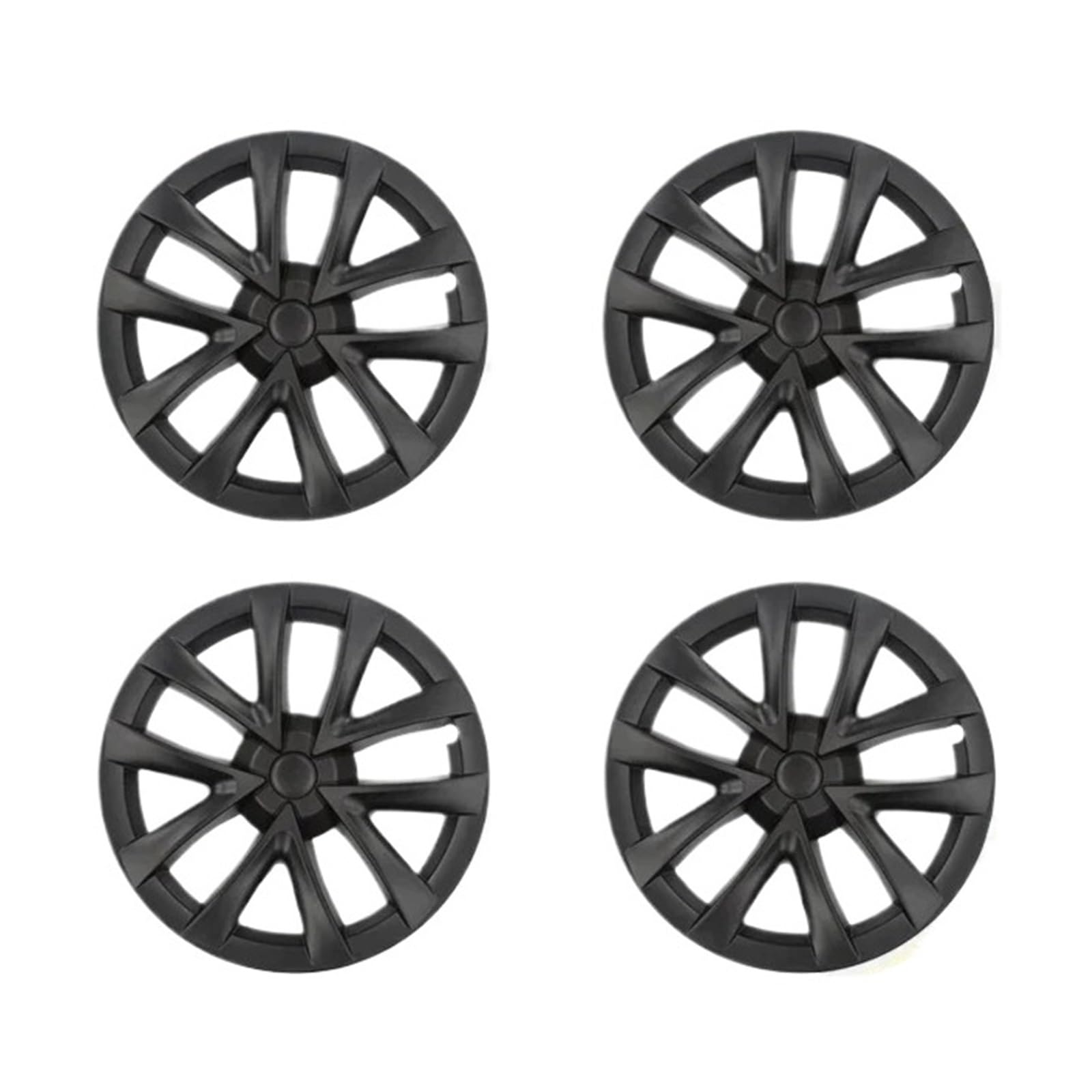 HYQOUKLR 4PCS Radkappe Leistung Ersatz kompatibel for Tesla Modell 3 Radabdeckung 18 Zoll Automobil Radkappe Vollrandabdeckung Zubehör 2019-2023(Matte Black) von HYQOUKLR