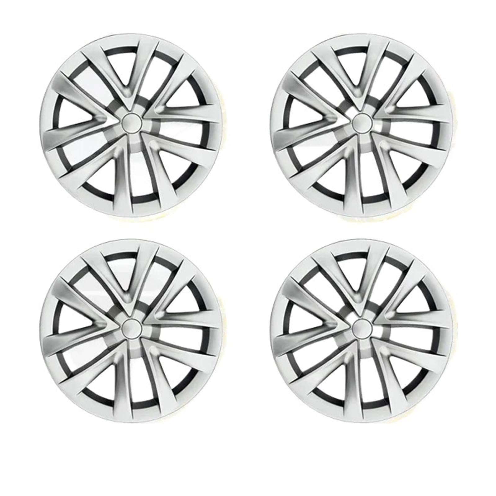 HYQOUKLR 4PCS Radkappe Leistung Ersatz kompatibel for Tesla Modell 3 Radabdeckung 18 Zoll Automobil Radkappe Vollrandabdeckung Zubehör 2019-2023(Silvery) von HYQOUKLR