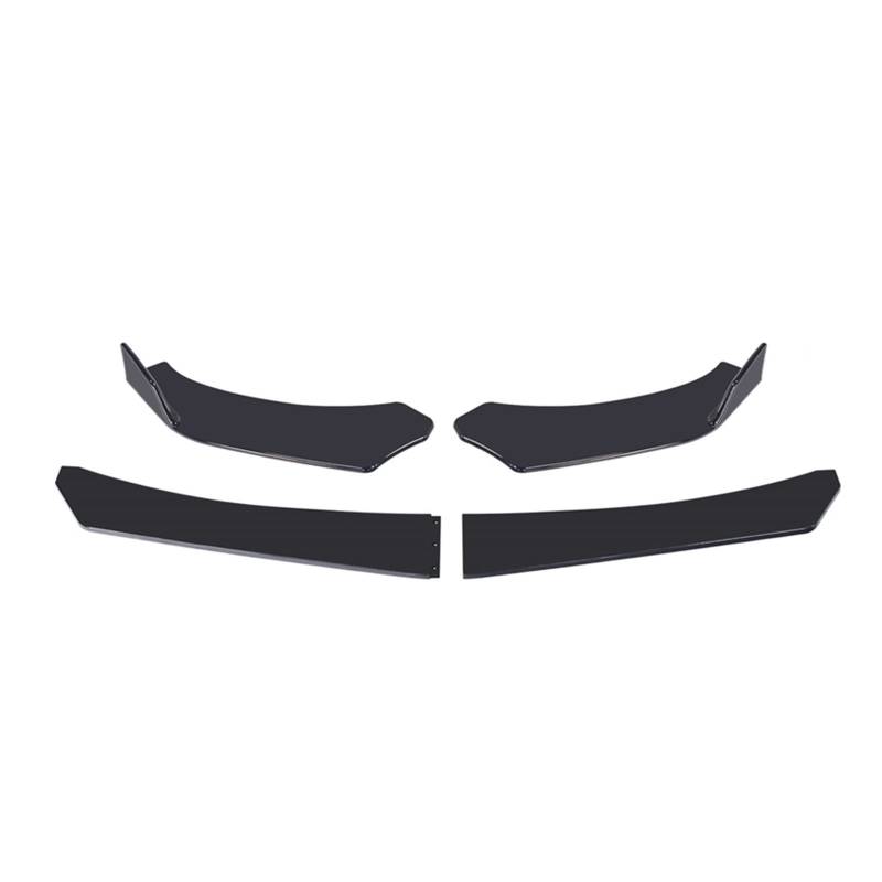 HYQOUKLR 4PCS Universal Auto Vorderen Stoßfänger Lip Body Kit Spoiler Splitter Carbon Stoßstange Canard Lip Splitter Kompatibel for BMW Limousine Und Tesla(Pointed Black) von HYQOUKLR