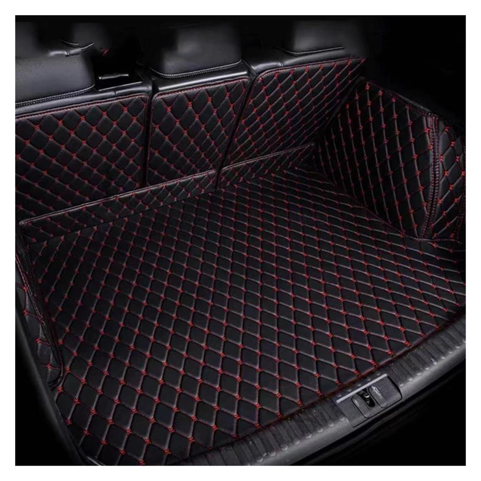 HYQOUKLR Kofferraummatten für CRV 2007 2008 2009 2010 2011 Cargo Liner Teppich Innenzubehör Kofferraummatte (Biack Red Sigie All Inclusive) von HYQOUKLR