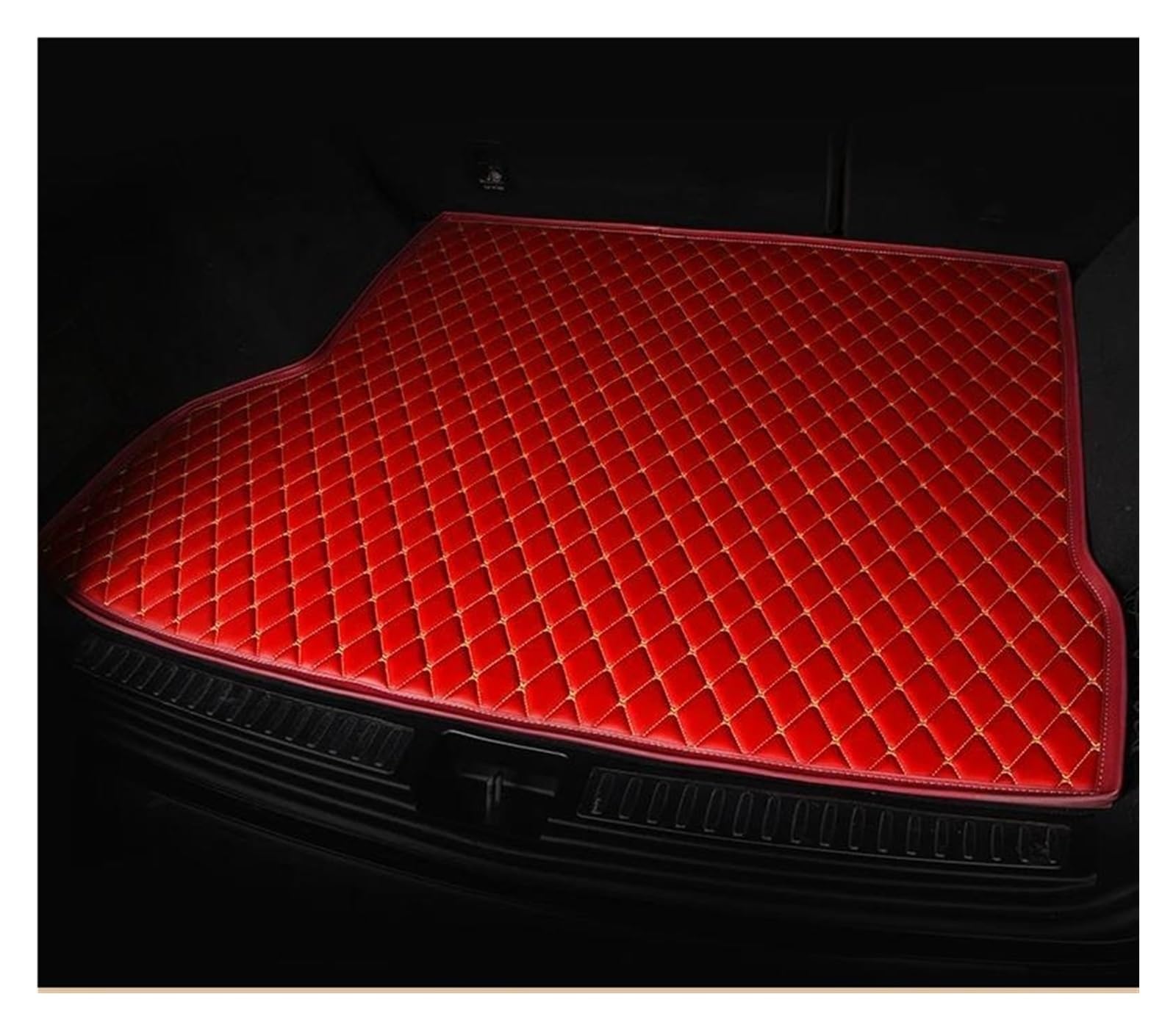 HYQOUKLR Kofferraummatten für Cayenne 2011 2012 2013 2014 2015 2016 2017 Cargo Liner Teppich Innenraum Zubehör Auto Kofferraum Antifouling Pads Auto Kofferraummatte (Rood) von HYQOUKLR