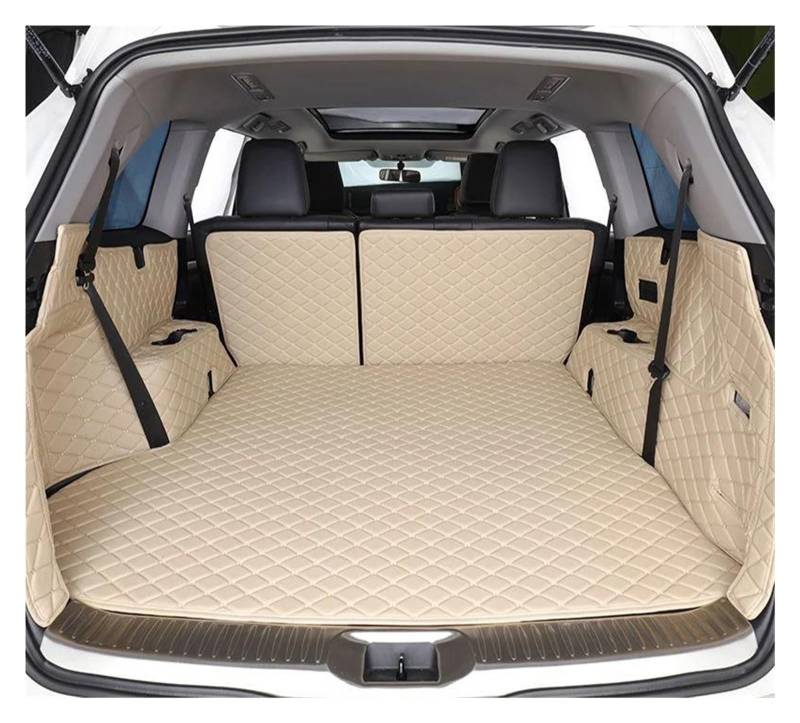 HYQOUKLR Kofferraummatten für X5 für E53 Fünfsitze 2004 2005 2006 2007 Cargo Liner Innenteile Zubehör Kofferraum Antifouling Pads Auto Kofferraummatte (Beige komplettes Set) von HYQOUKLR