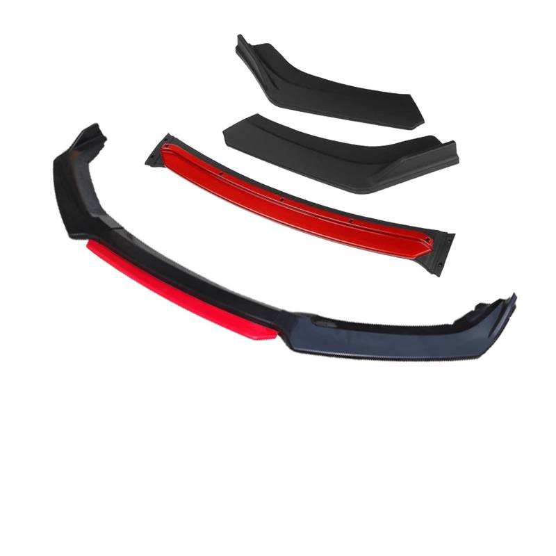 HYQOUKLR Kompatibel for Peugeot 308 – kompatibel for Peugeot 208 Zubehör Auto-Frontstoßstange Lippe Schwarz Diffusor Body Kit Spoiler(4 Pcs+Red) von HYQOUKLR