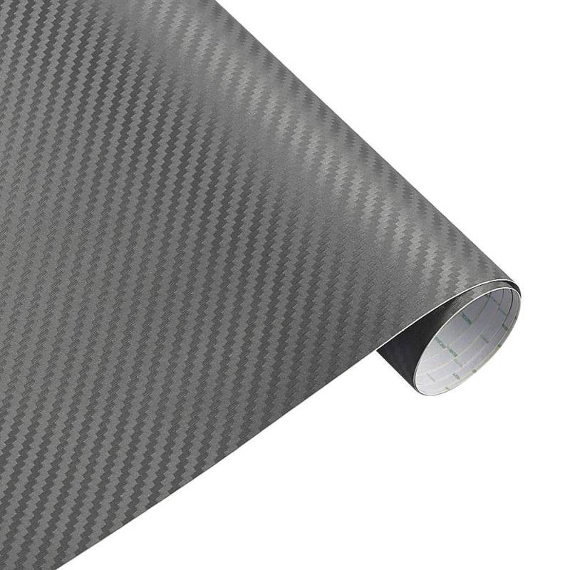 HYQOUKLR Selbstklebende Lackschutzfolie Vinyl, 127 cm x 15 cm Auto Carbon Fiber Vinyl Film Carbon Auto Wrap Blatt Rolle Film Papier Motorrad Auto Aufkleber Aufkleber Zubehör(Gris) von HYQOUKLR