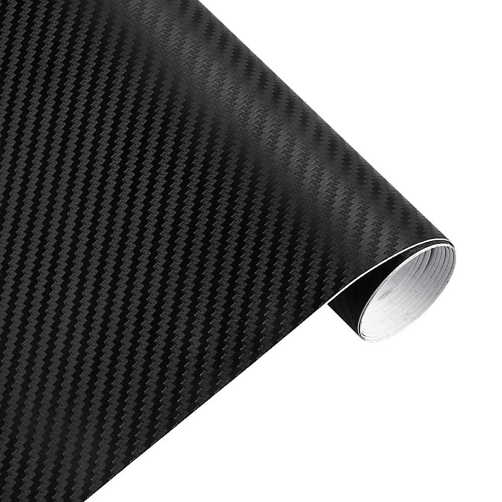 Selbstklebende Lackschutzfolie Vinyl, 127 cm x 15 cm Auto Carbon Fiber Vinyl Film Carbon Auto Wrap Blatt Rolle Film Papier Motorrad Auto Aufkleber Aufkleber Zubehör(Svart) von HYQOUKLR