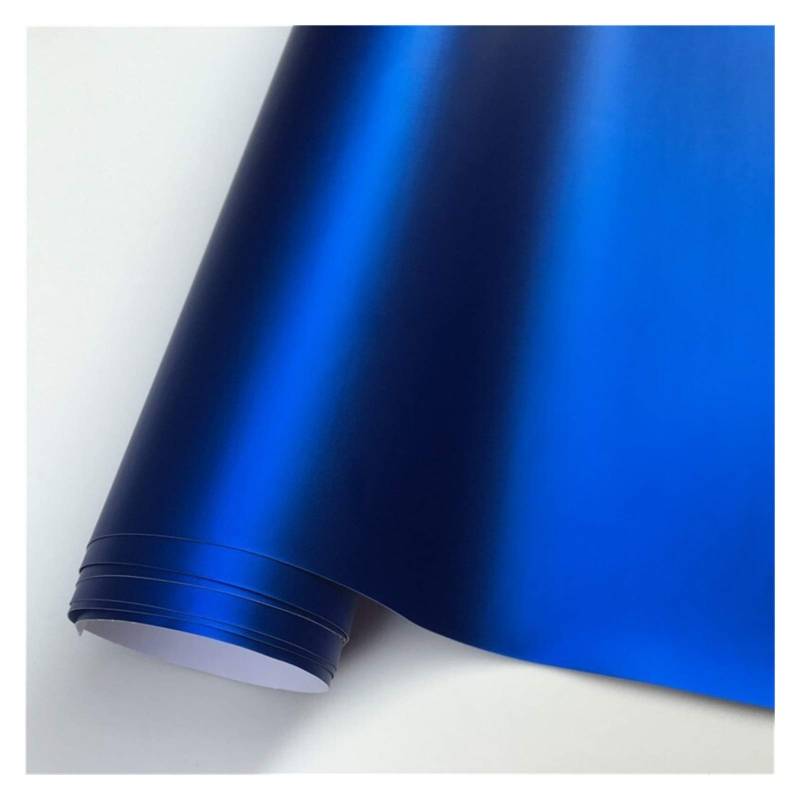 HYQOUKLR Selbstklebende Lackschutzfolie Vinyl, 14 Farbe Matt Satin Vinyl Film Aufkleber Aufkleber Blase Auto Verpackungsfolie(Dark Blue,152X20 cm) von HYQOUKLR