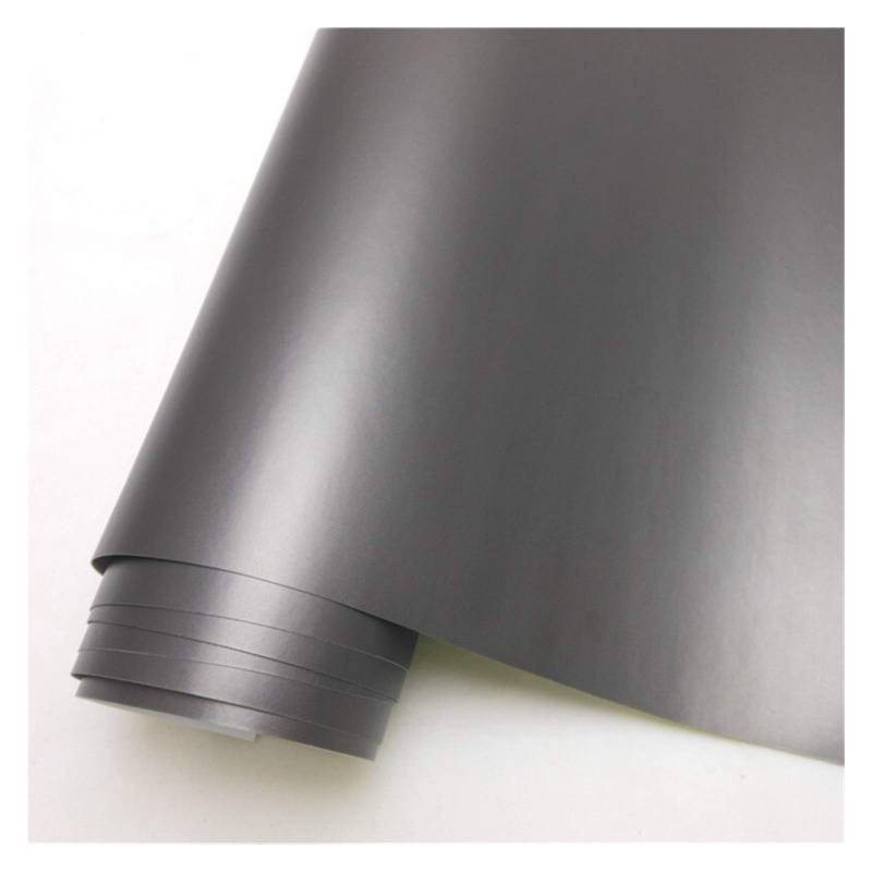 Selbstklebende Lackschutzfolie Vinyl, 14 Farbe Matt Satin Vinyl Film Aufkleber Aufkleber Blase Auto Verpackungsfolie(Gris,152X20 cm) von HYQOUKLR