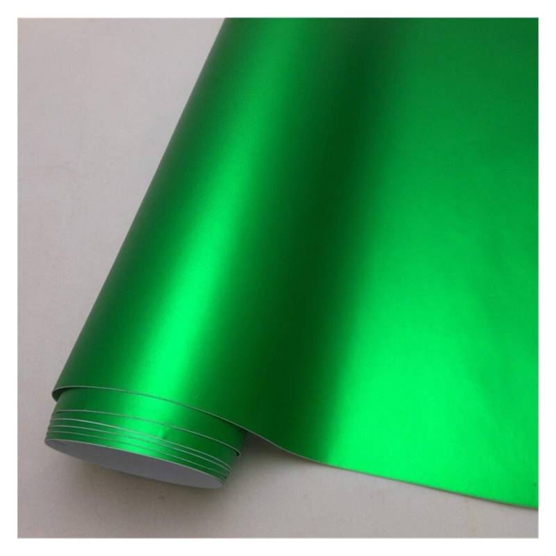 HYQOUKLR Selbstklebende Lackschutzfolie Vinyl, 14 Farbe Matt Satin Vinyl Film Aufkleber Aufkleber Blase Auto Verpackungsfolie(Groen,152X40 cm) von HYQOUKLR