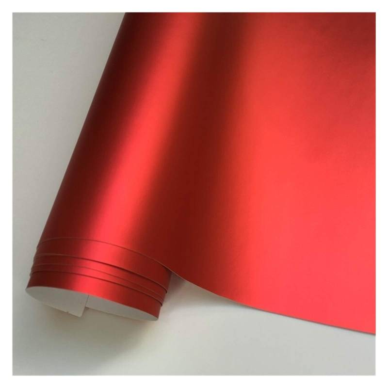 Selbstklebende Lackschutzfolie Vinyl, 14 Farbe Matt Satin Vinyl Film Aufkleber Aufkleber Blase Auto Verpackungsfolie(Rood,152X30 cm) von HYQOUKLR