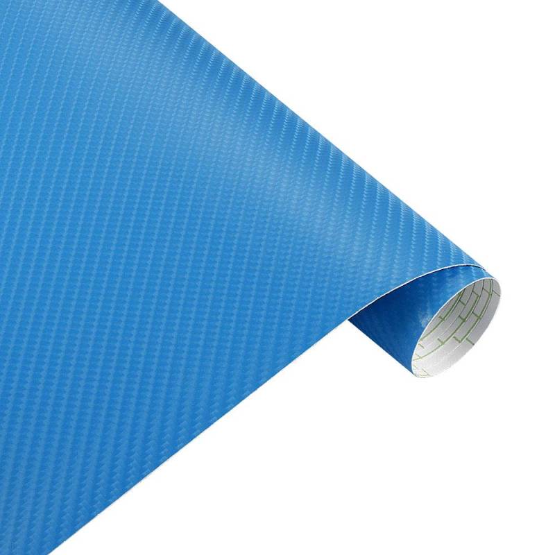 HYQOUKLR Selbstklebende Lackschutzfolie Vinyl, Carbon Fiber Vinyl Film Auto Aufkleber Wasserdicht DIY Motorrad Auto Styling Zubehör Wrap Mit Luftblasen Frei(Light Blue,200x50cm) von HYQOUKLR