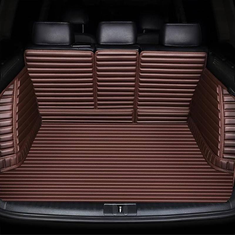 Auto Kofferraummatten Leder für Skoda Kodiaq (5seats) 2019-2024 (Upper Level), Antirutschmatten Kofferraumwanne Kofferraumschutz Teppiche, Full Coverage Schutzmatten Autozubehör,E von HYRAM