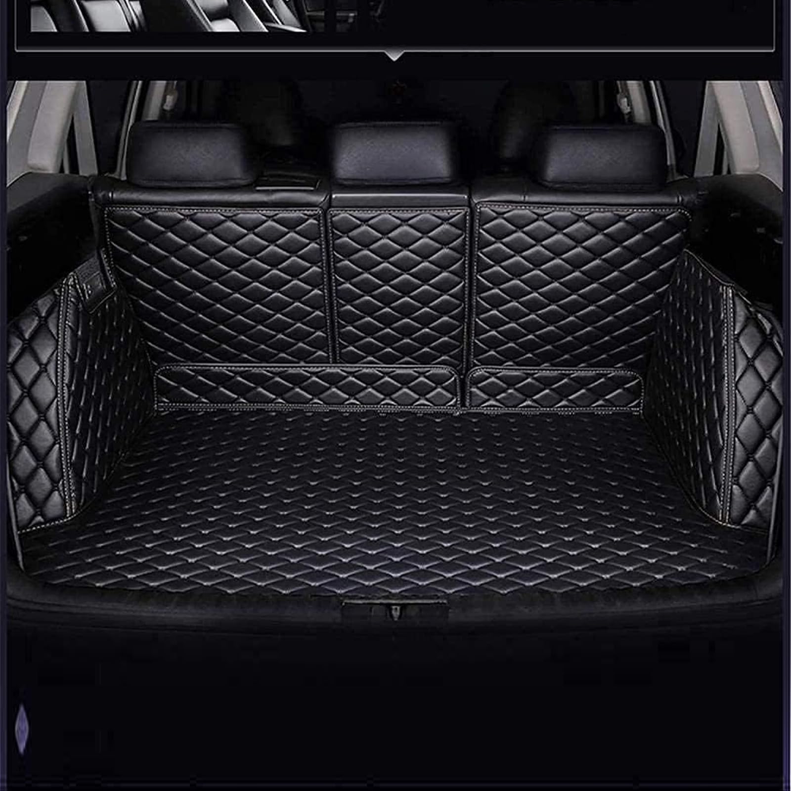 Auto Leder VollstäNdige Einkreisung Kofferraummatte für Nissan X-Trail III (T33) 2022 2023 7-seat, Wasserdichtes Anti-Scratch Antirutschmatte All Wetter Schutz Cargo Trunk Liner Mat, Car ZubehöR von HYRAM