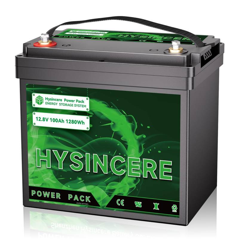 HYSINCERE 12V 100Ah LiFePO4 Batterie,verbessertes 100A BMS, 4000-15000 Zyklen Deep Cycle Lithiumbatterie, perfekt für Wohnmobile,Camping,olar Home Systeme,Marine,Boote von HYSINCERE