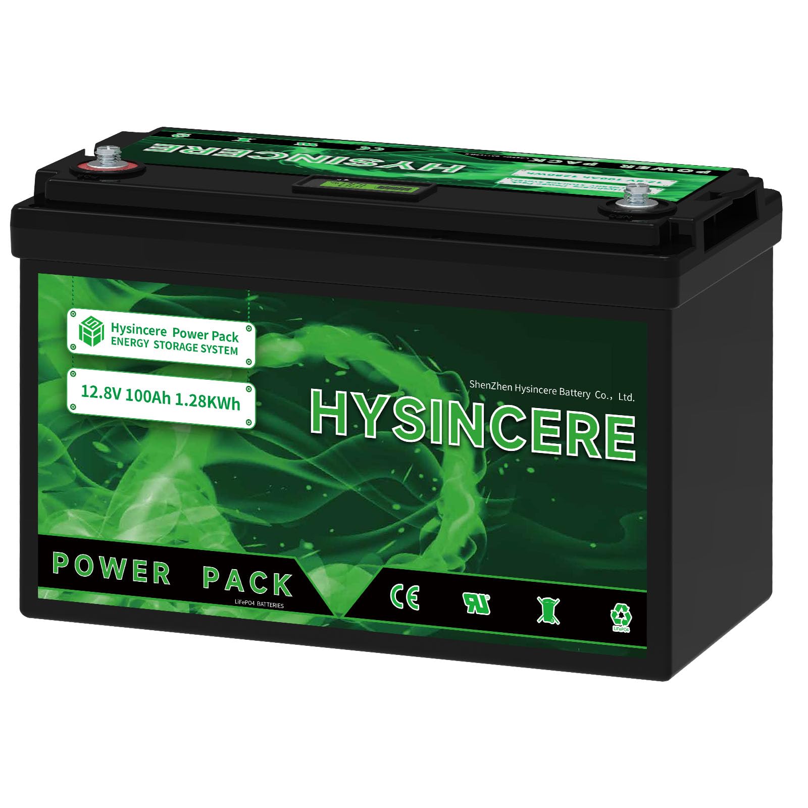 HYSINCERE 12V 100Ah LiFePO4-Lithiumbatterie, 100A BMS Deep Cycle wiederaufladbare Lithiumbatterie mit bis zu 4000 Zyklen für Wohnmobil, Solar, Trolling-Motor, Energiespeicher von HYSINCERE