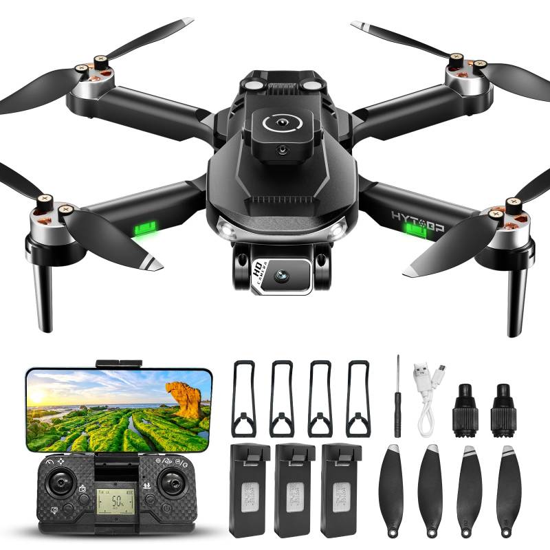 Drohne mit 2 Kamera 1080P für Erwachsene, Mini Drohnen mit Kamera für Kinder/Anfänger, HYTOBP S165 MAX Drone mit 40 Min Lange Flugzeit(3 Akkus), WiFi FPV Übertragung, Start/Landung auf Knopfdruck von HYTOBP