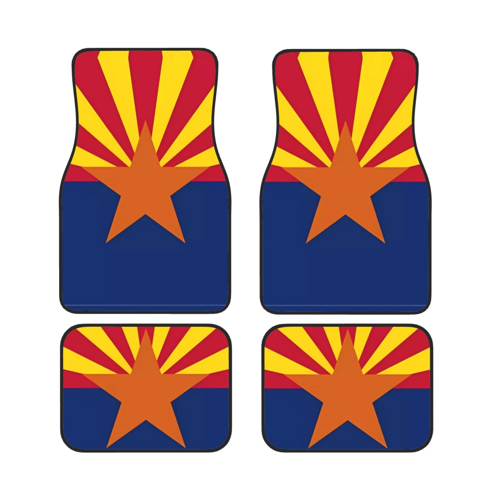 HYTTER Auto Fußmatten Set 4-teilig - Neopren Allwetter Full Set Fußmatten für PKW LKW SUV Arizona Flagge Muster von HYTTER