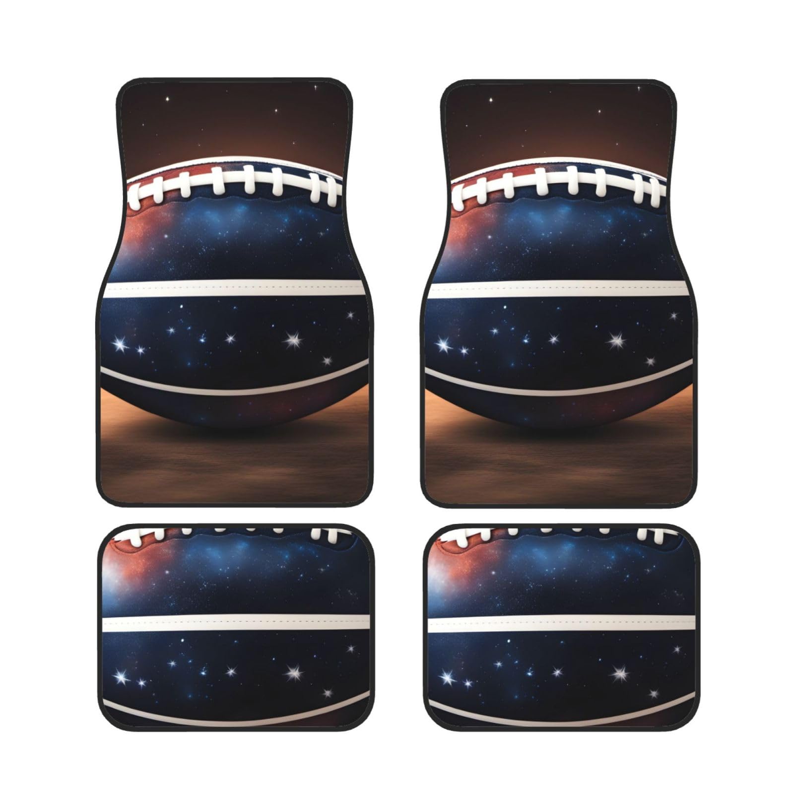 HYTTER Auto Fußmatten Set 4-teilig - Neopren Allwetter Full Set Fußmatten für PKW LKW SUV Galaxy Space American Football Muster von HYTTER