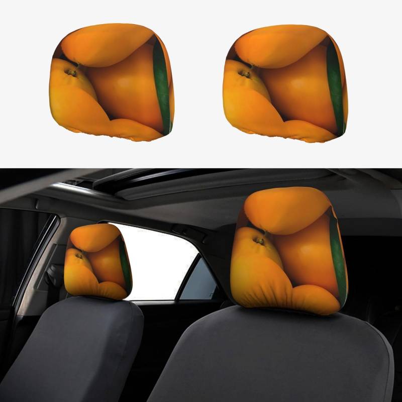 HYTTER Autositzbezug mit frischen Mango-Muster, 2-teiliges Set, Innenzubehör, Dekoration, passend für Autos, Lieferwagen, LKWs, Universal-Sitzzubehör von HYTTER