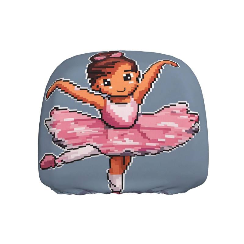 HYTTER Little Ballerina Dancing Girl Muster Auto Kopfstützenbezug 1 Stück Weich und Bequem Elastisches Autozubehör von HYTTER