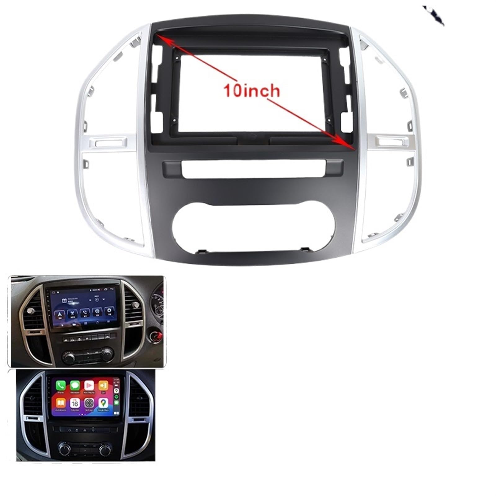 Car Radio Frame/Passend for 2016–2019 Benz Vito 10,1 Zoll DVD-Stereo-Audio-Bildschirm Multimedia-Video-CD-Player MP3 MP5 CD-Kabel Kabelbaumrahmen Car Panel Dashboard von HYUDXH