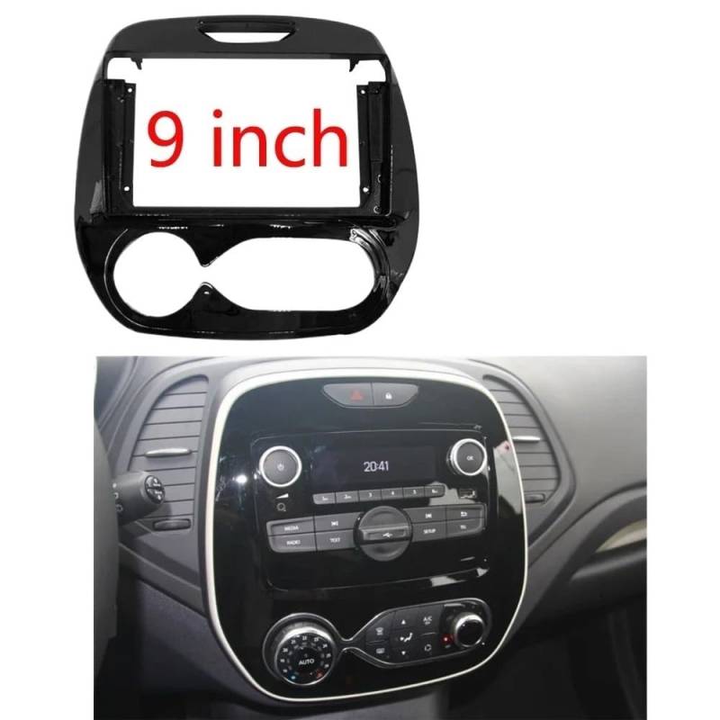 Car Radio Frame 9-Zoll-Audio-Armaturenbrett-Verkleidungs-Panel-Bildschirm 2Din-Autoradio-DVD-Player-Blendenrahmen/Passend for RENAULT Captur 2016-2019 Montagesatz Car Panel Dashboard(Only Frame-B) von HYUDXH