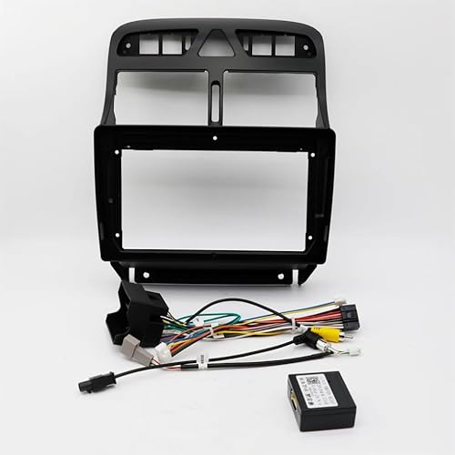 Car Radio Frame 9-Zoll-Auto-DVD-Rahmen, Audio-Armaturenbrett-Verkleidung, Radio, Großbild-Auto-Multimediaplayer/Passend for Peugeot 307 307CC 2002-2013 Car Panel Dashboard(Frame an canbus-blac) von HYUDXH