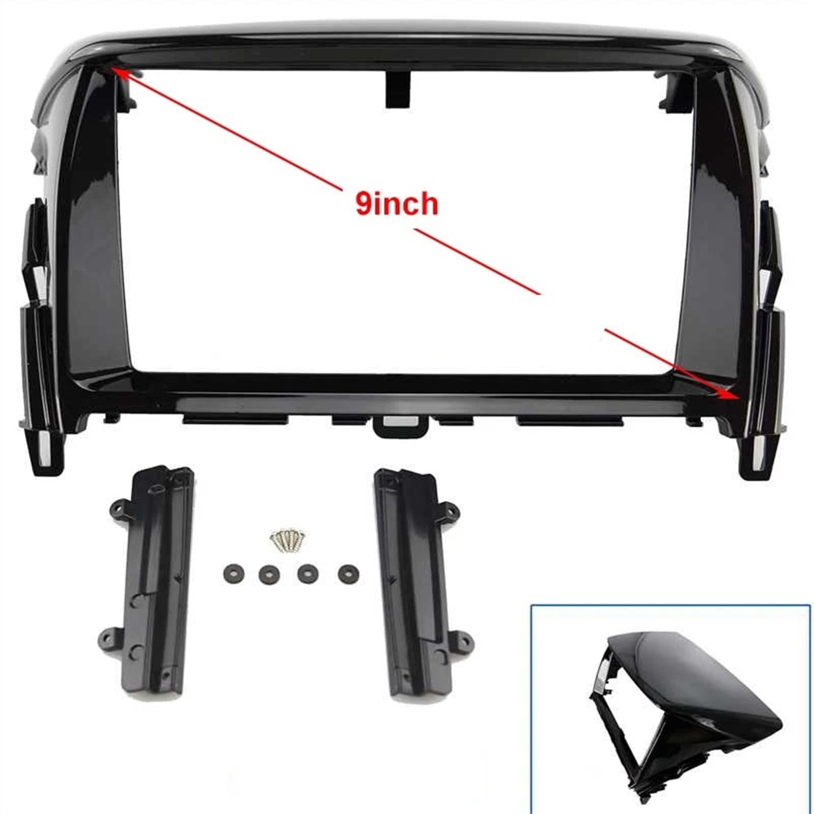 Car Radio Frame 9-Zoll-Autoradio-Rahmen-Fascia/passend for Mitsubishi Eclipse Cross 2018-2019 Audio-Verkleidungs-Armaturenbrett-Montage-Kit 2-Din-DVD-Stereo Car Panel Dashboard(2018-2019 frame A) von HYUDXH