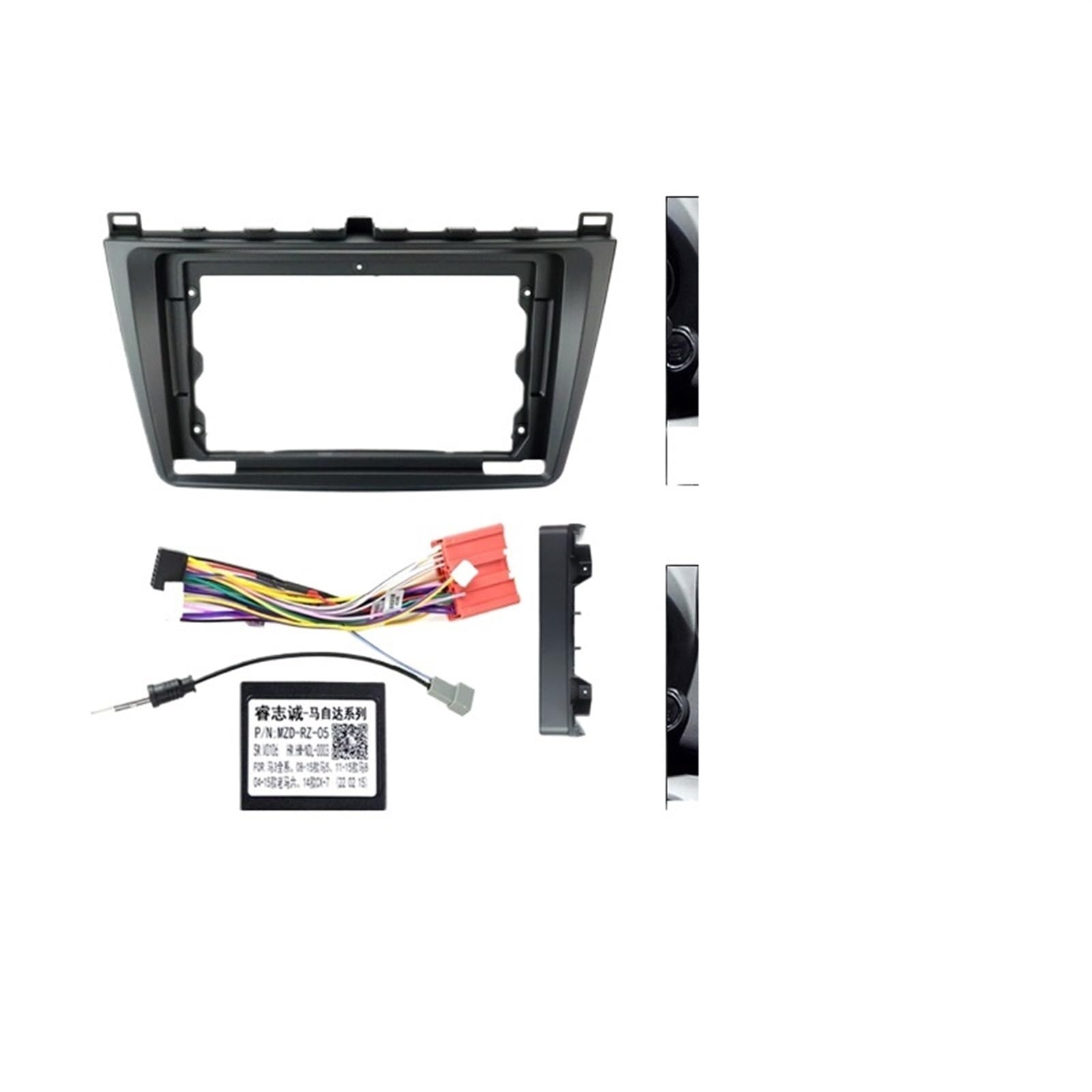 Car Radio Frame Autoradio-Multimedia-Armaturenbrett-Rahmen-Kit mit Stromkabel/passend for Mazda 6 2007-2012, Panel-Rahmenkabel und Canbus Car Panel Dashboard von HYUDXH