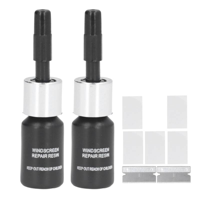 Gavigain HYWHUYANG 2PCS Glasreparaturflüssigkeitsset,Autoglas Nano-Reparaturflüssigkeit-Autoscheibenreparatur-Harz Rissiges Glas Reparaturset,Glasreparaturflüssigkeit für Glas,Spiegel, DIY Handwerk, F von HYWHUYANG