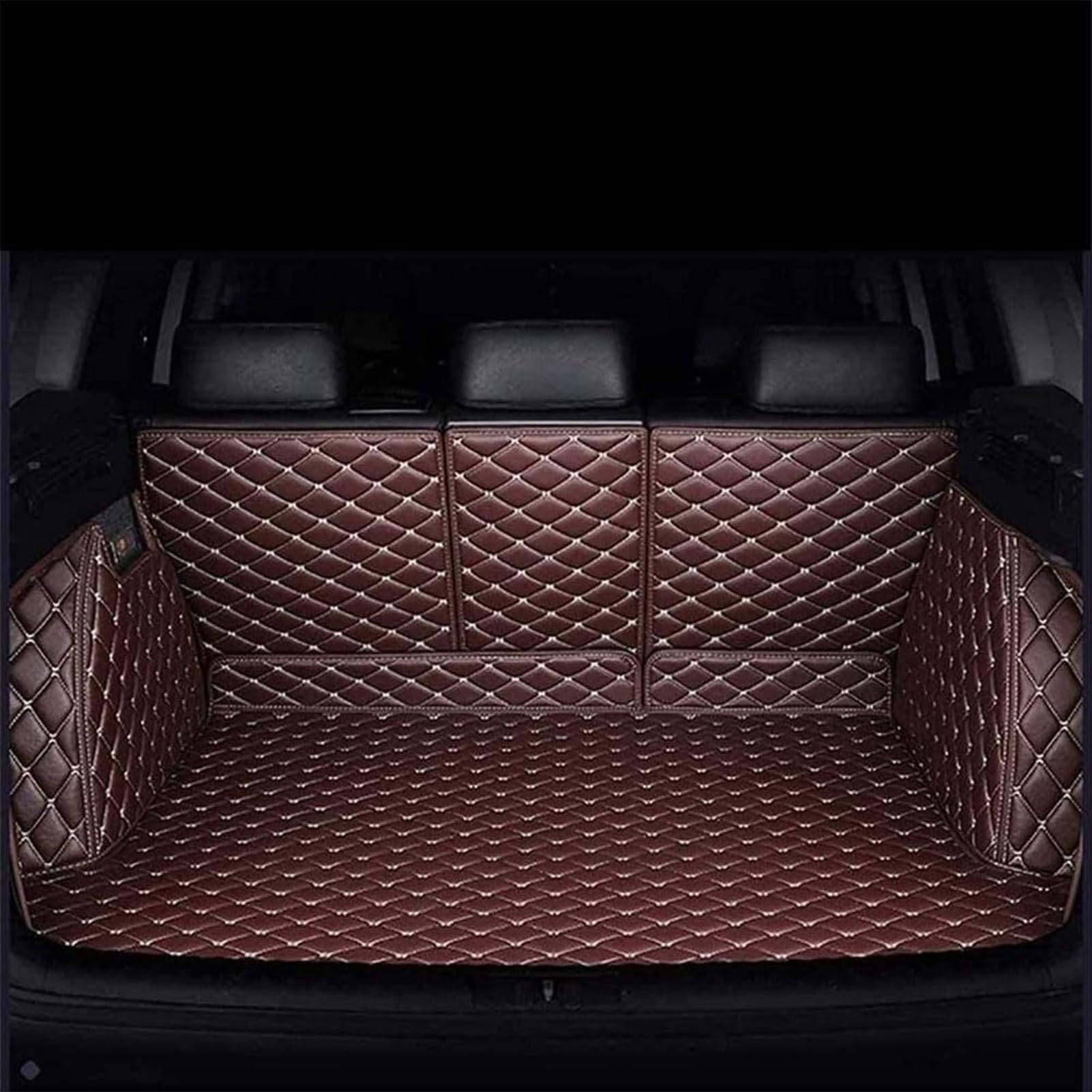Auto Leder Kofferraummatten für Audi Q5 2013-2016, VollstäNdige Kofferraumwanne Einkreisung Kofferraum Schutzmatte Auto Zubehör,Coffee/A von HYYLL