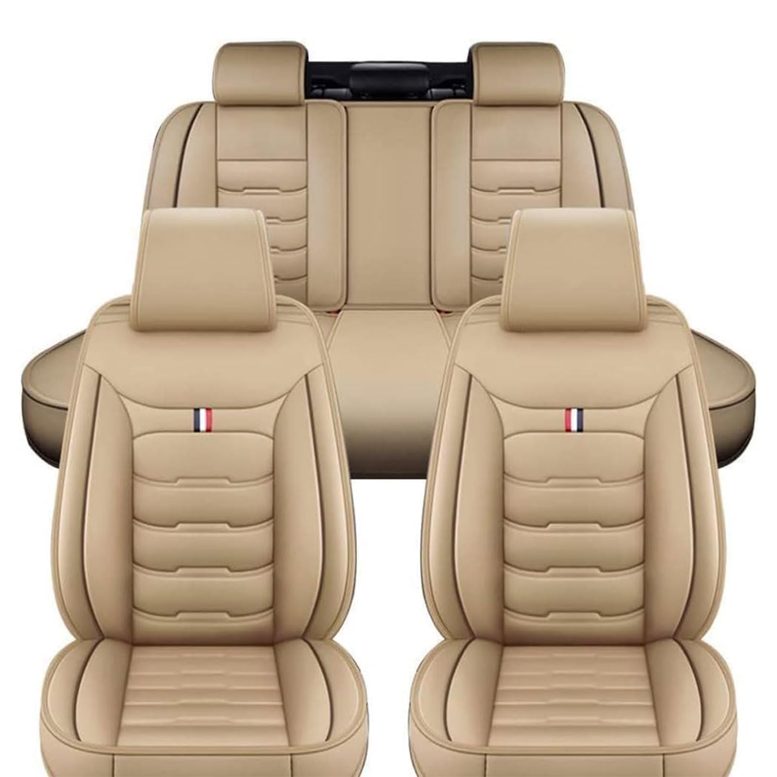 Auto Sitzbezüge Sets für BMW X1 E84 2010-2015, Autositzbezüge Vorne Hinten Sitzschoner Wasserdichter Schonbezug Sitzkissenschutz Zubehör,Beige/A von HYYLL