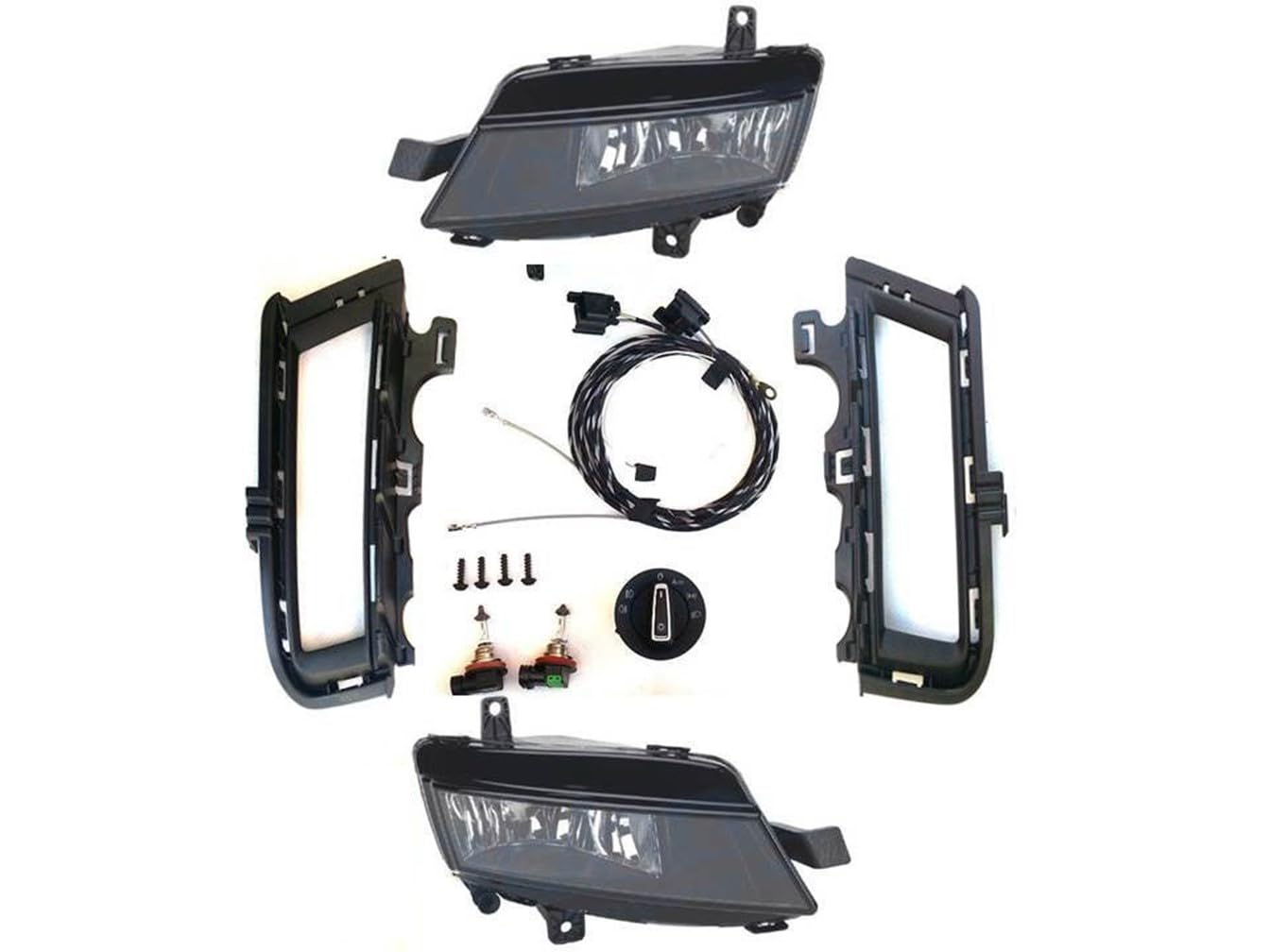 HZ-DESIGN Nebelscheinwerfer Komplettset NSW Nachrüstsatz kompatibel mit Golf 7 von HZ-DESIGN