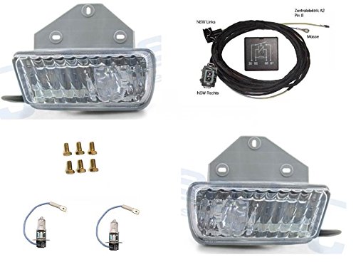HZ-DESIGN Nebelscheinwerfer Nachrüstung NSW Set Kit Komplettset kompatibel mit T4 Bully Bus 90-95 von HZ-DESIGN