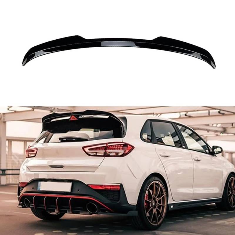 ABS Auto Kofferraumspoiler Heckspoiler für Hyundai I30N MK3 Hatchback 2017-2022,HeckspoilerflüGel Kofferraum Flügel Lippe Spoiler Anti-Kratzer Karosserie Styling Armaturen,B von HZLGL