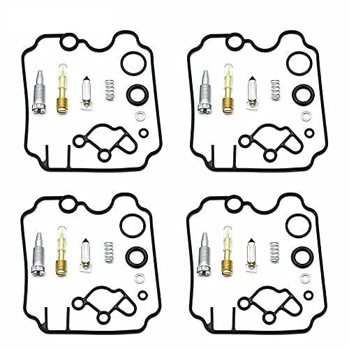 Für Yamaha FZR600R Genesis 1989-1997 1998 1999 FZR 600 R-Vergaser-Reparatur-Kit-Dichtungsfloatventilteile Luft-Gemisch-Schraube 4 Sätze (Color : 4 Kits B) von HZLXF1