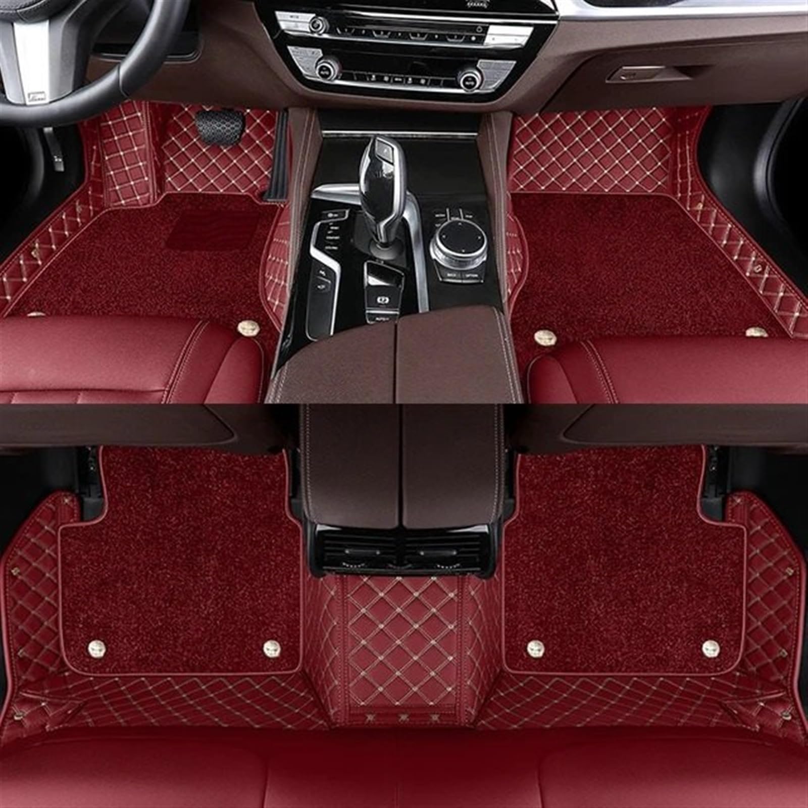 Fußmatten Allwetter Kompatibel Mit Benz Für E-Klasse W211 2003–2008 Benutzerdefinierte Zweischichtige Auto-Fußmatten Aus PU-Innenteppichen(Wine red) von HZSMYXGS