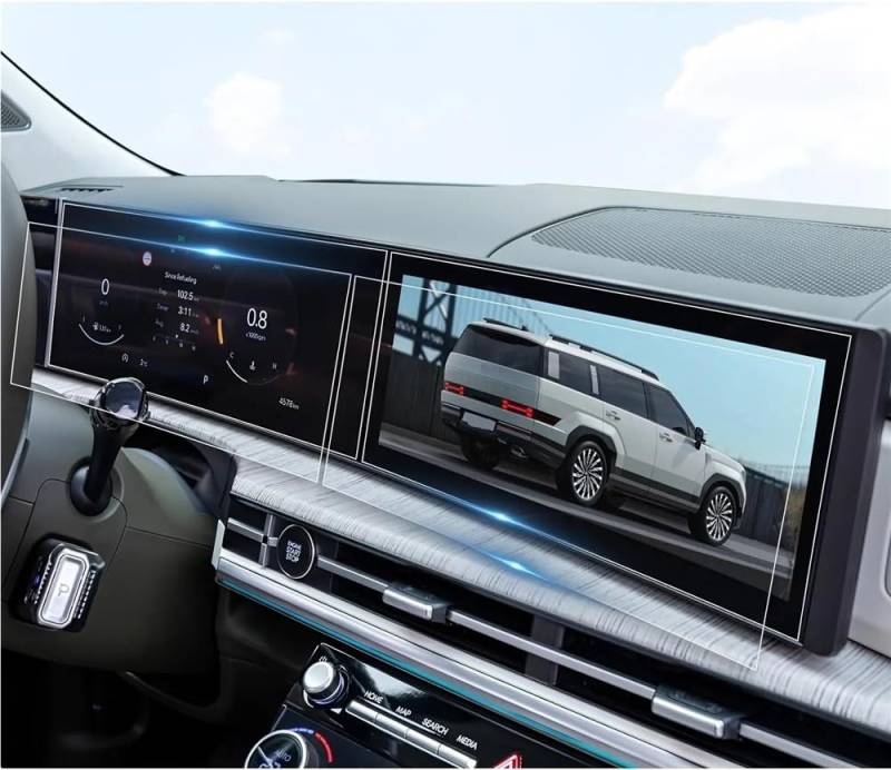 HZSMYXGS Auto Displayschutzfolie Kompatibel Mit Hyundai Für Tucson 2024 12,3 Zoll Auto-Infotainment-Radio GPS-Navigation Displayschutzfolie Aus Gehärtetem Glas von HZSMYXGS