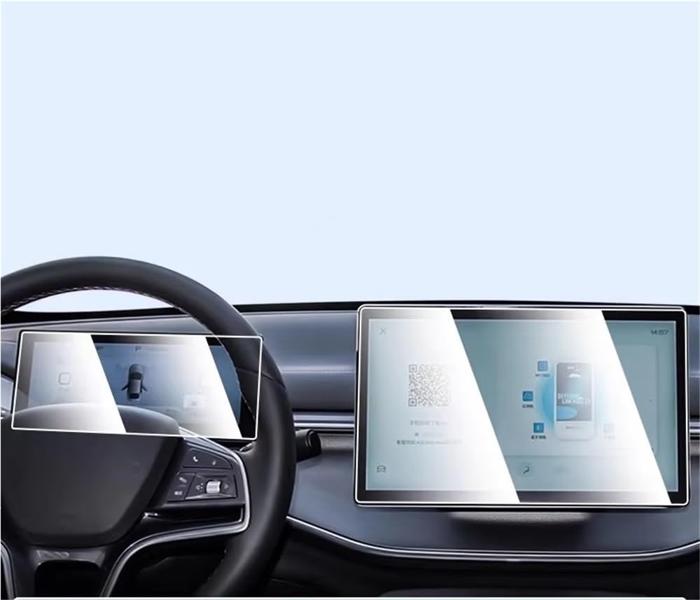 HZSMYXGS Auto Displayschutzfolie Kompatibel mit BYD für King 2022 2023 2024 Auto-GPS-Navigation 12,8 Zoll und kratzfester Displayschutzfolie aus gehärtetem Glas für Instrumente von HZSMYXGS