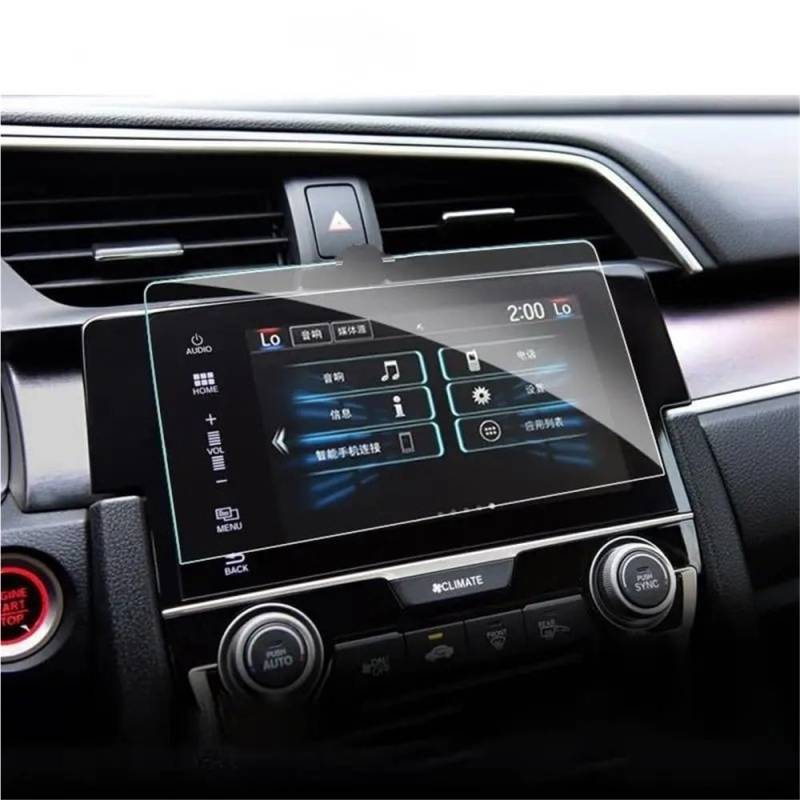 HZSMYXGS Auto Displayschutzfolie Kompatibel mit Civic 10. 2016 2017 2018 2019 2020 Displayschutzfolie aus gehärtetem Glas für Autonavigation LCD-Display von HZSMYXGS