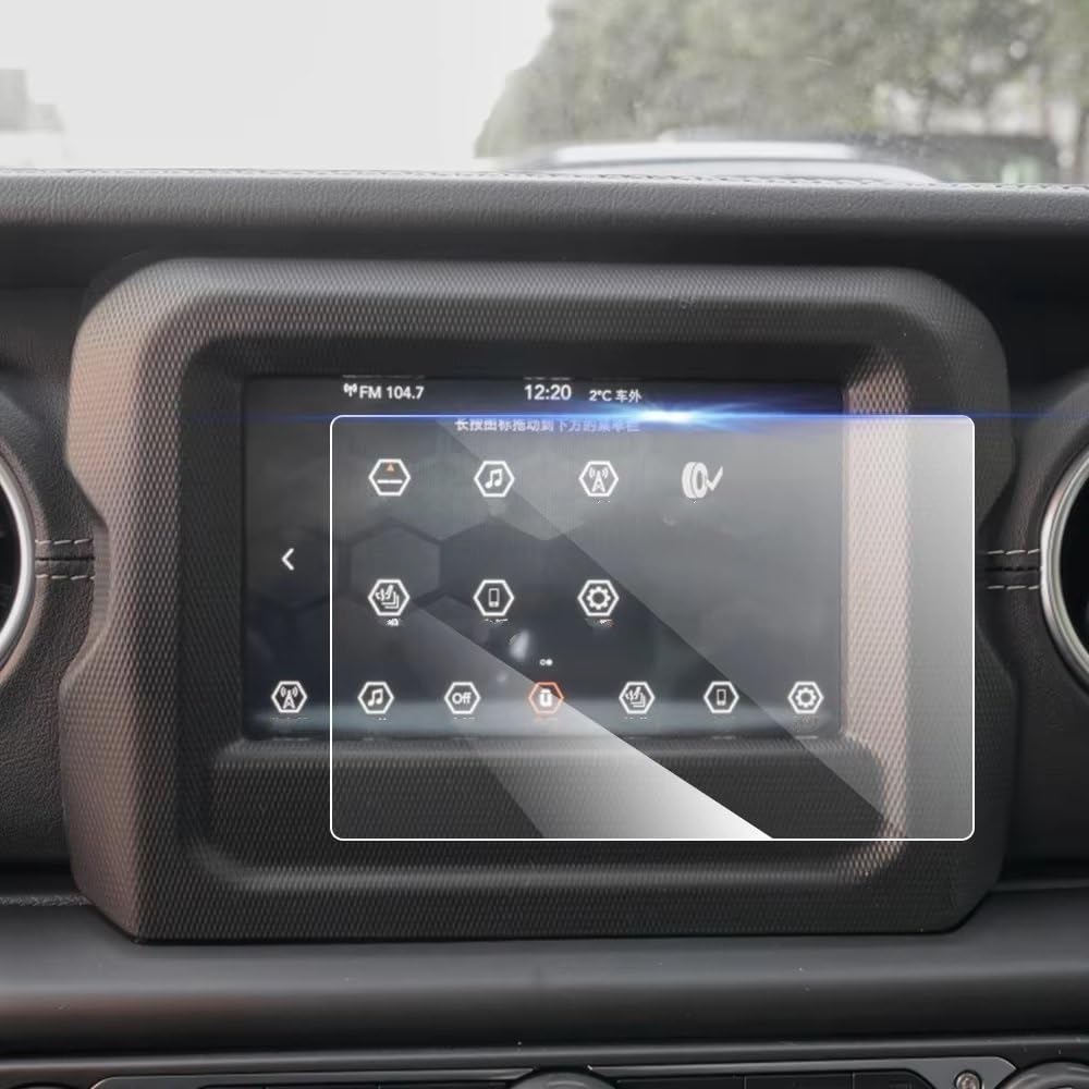 HZSMYXGS Auto Displayschutzfolie Kompatibel mit Jeep für Wrangler für JL 2018 2019 2020 2021 2022, Auto-GPS-Navigation, gehärtetes Glas, Displayschutzfolie von HZSMYXGS