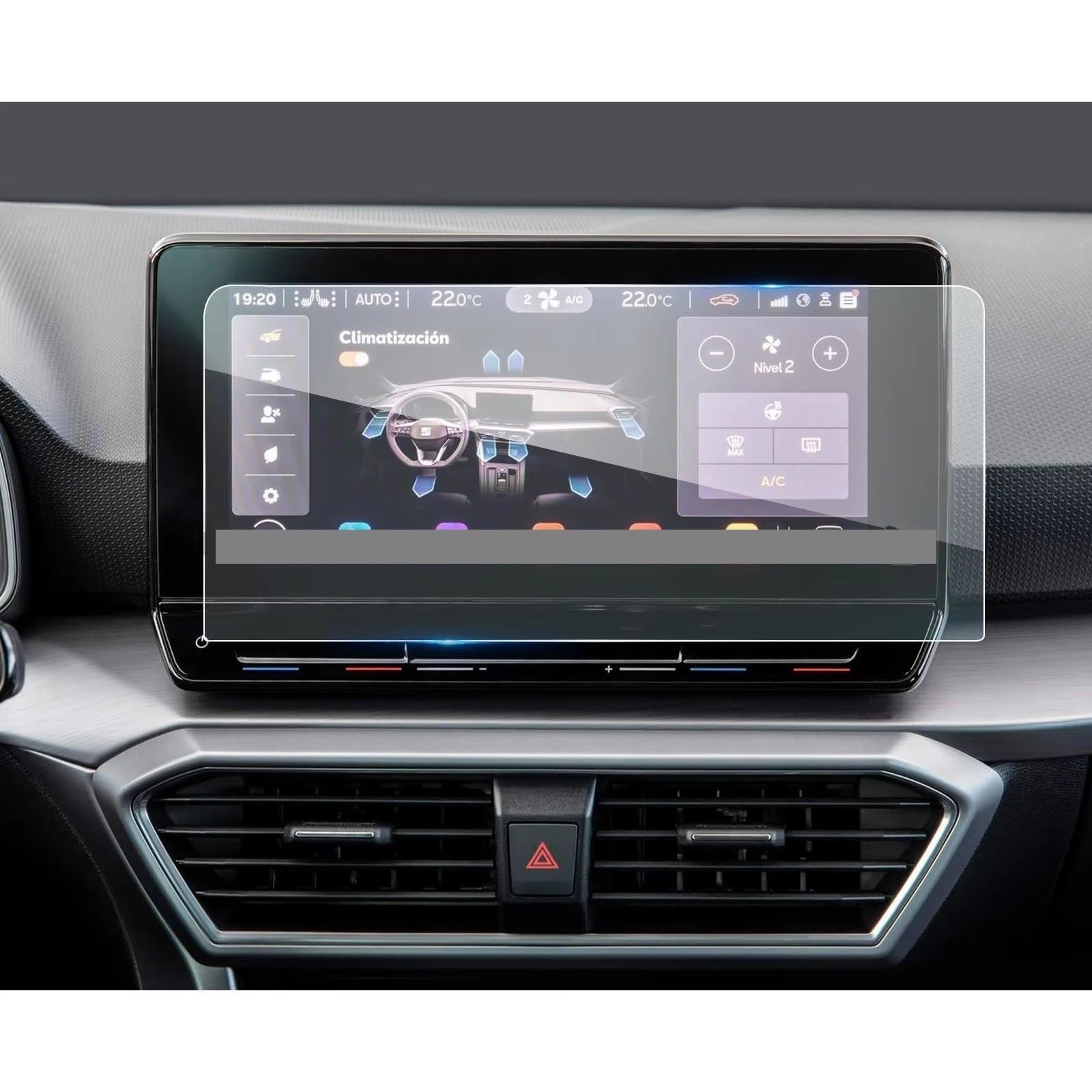 HZSMYXGS Auto Displayschutzfolie Kompatibel mit Seat für Leon für MK4 2020 Auto 10 Zoll Auto GPS Navigation Displayschutzfolie aus gehärtetem Glas von HZSMYXGS