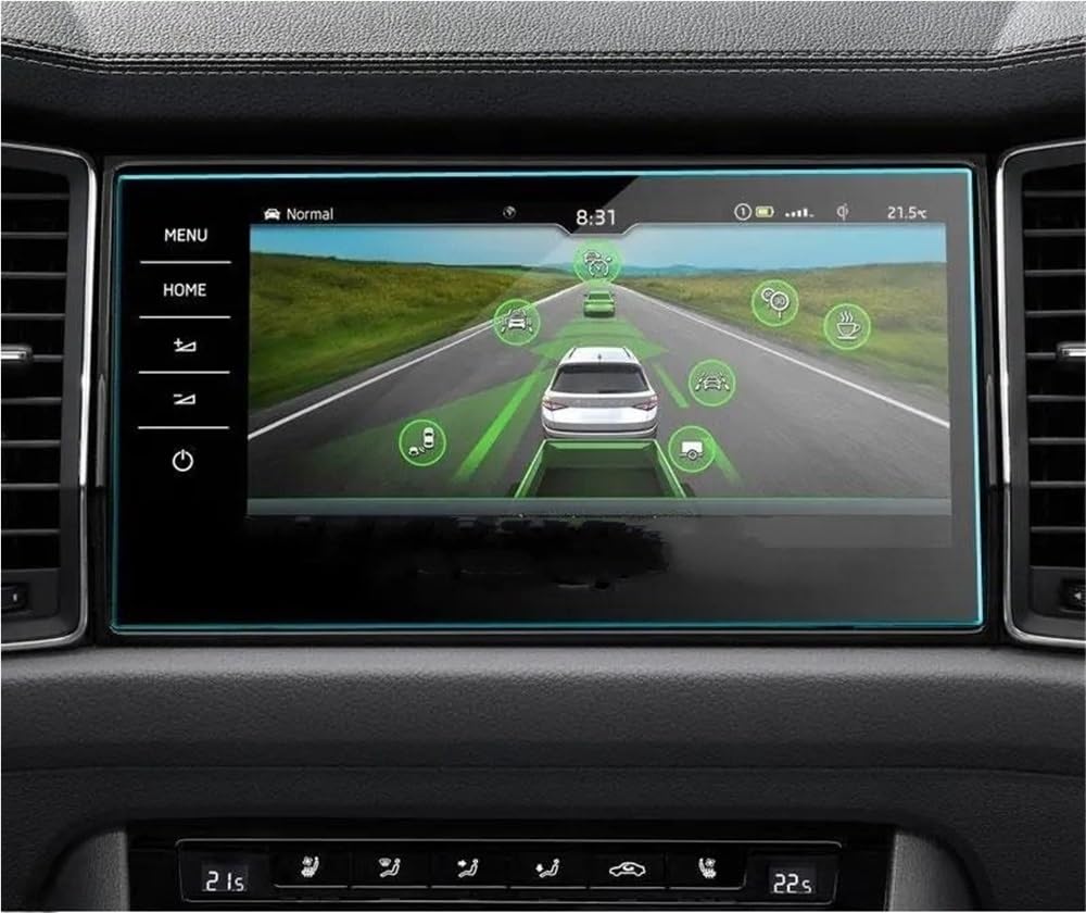 HZSMYXGS Auto Displayschutzfolie Kompatibel mit Skoda für Karoq 2021 2022 9,2-Zoll-Auto-GPS-Navigationsradio AU-VersionAuto-Schutzbildschirm aus gehärtetem Glas von HZSMYXGS