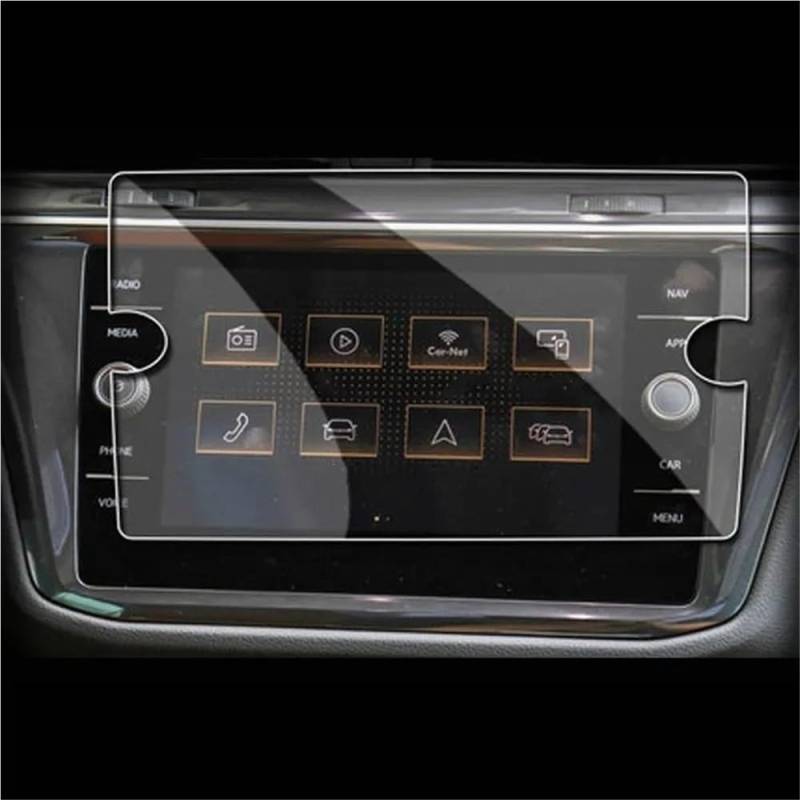 HZSMYXGS Auto Displayschutzfolie Kompatibel mit VW für Tiguan 2017–2020, Auto-GPS-Navigationsfolie, LCD-Bildschirm, Schutzfolie aus gehärtetem Glas, Kratzfeste Folie, 20,3 cm von HZSMYXGS