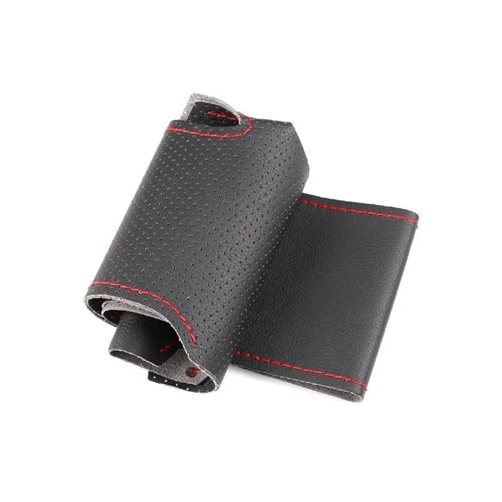 HZSMYXGS Automobilinnenraum Kompatibel Mit Benz Für C-Klasse W204 2007 2008 2009 2010 2011 Geflochtenes Auto-Lenkrad-PU-Abdeckungs-Zubehör(Black-red line) von HZSMYXGS