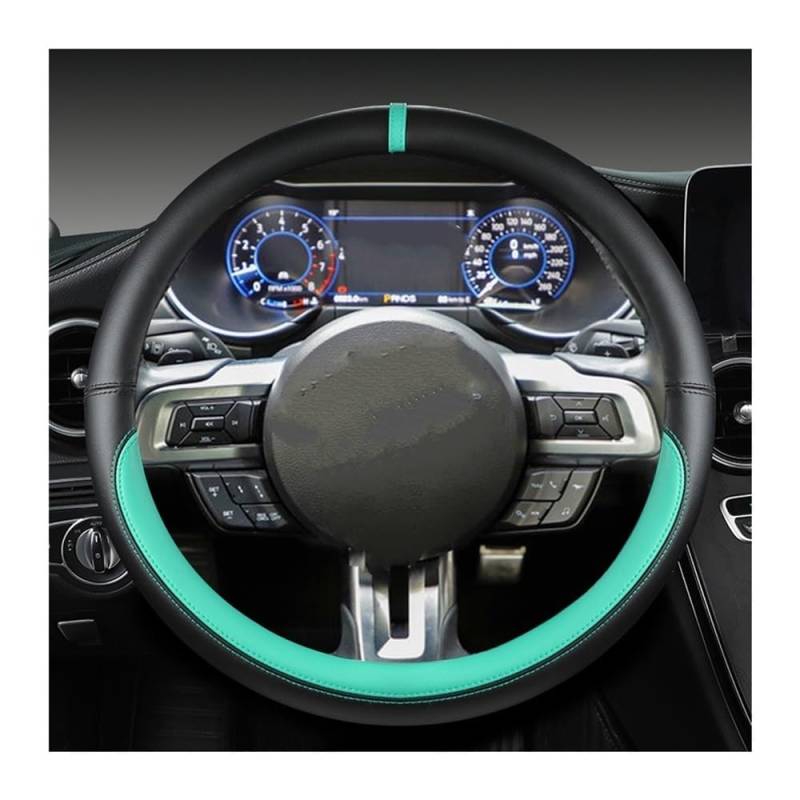 HZSMYXGS Automobilinnenraum Kompatibel Mit Mustang 2015–2019 Für Mustang GT 2015 2016 2017 2018 2019 rutschfeste PU-Auto-Lenkradabdeckung(Green) von HZSMYXGS