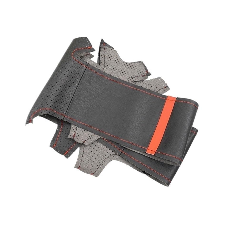 HZSMYXGS Automobilinnenraum Kompatibel mit 4er F32 2013–2019 für F33 F36 2014–2019 Handgeflecht-Autolenkradabdeckung PU-Besatz(A red Strip) von HZSMYXGS