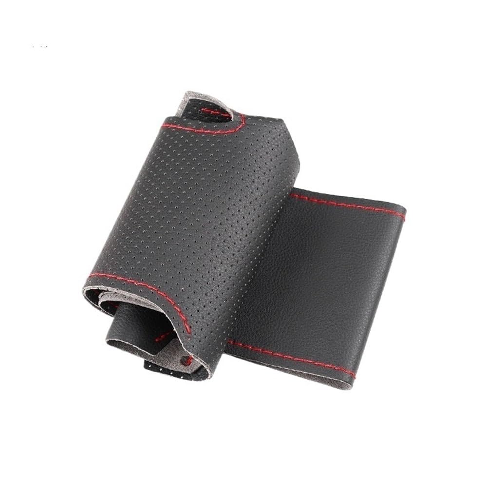 HZSMYXGS Automobilinnenraum Kompatibel mit Opel für Vauxhall für Zafira C 2011–2016 Auto-Lenkrad-PU-Abdeckung Innenhand-Nähzubehör(Black-red line) von HZSMYXGS