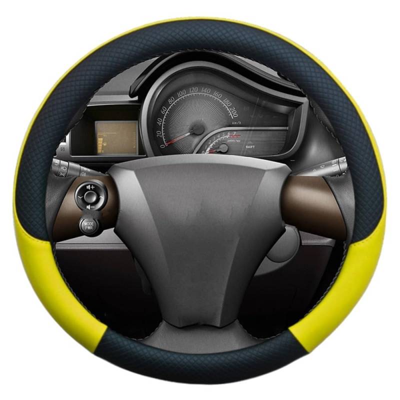 HZSMYXGS Automobilinnenraum Kompatibel mit Toyota Für IQ PU-Auto-Lenkradabdeckung Auto-Innenzubehör(Yellow) von HZSMYXGS